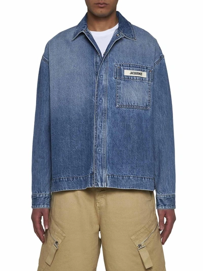 Shop Jacquemus Shirts In Blue/tabac 2