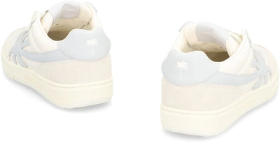 Shop Palm Angels Palm Beach University Leather Low Sneakers In White