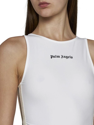 Shop Palm Angels Top In Off White Black