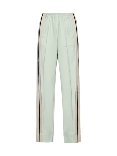 Shop Palm Angels Trousers In Mint Off