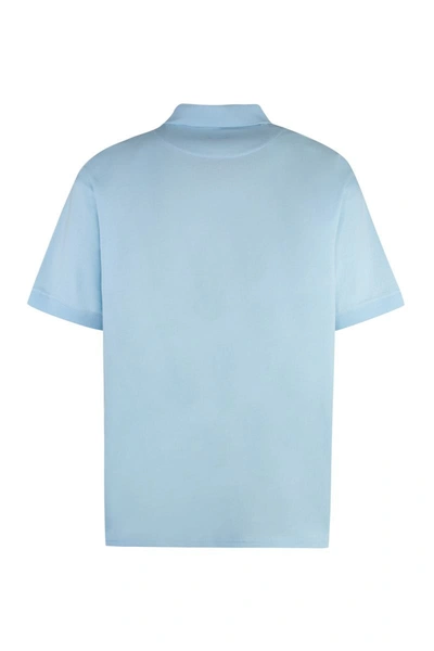 Shop Y-3 Adidas Cotton-piqué Polo Shirt In Blue