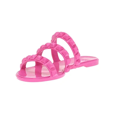 Shop Carmen Sol Maria 3 Strap Flat Jelly Sandals In Fuchsia