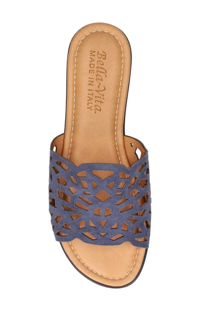 Bella Vita Women's Italy Cas-italy Italy Slide Sandals In Navy Italian Leather