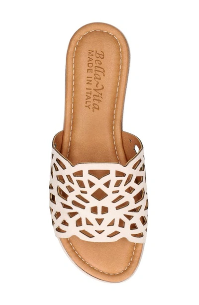 Shop Bella Vita Cas-italy Wedge Slide Sandal In Stone Italian Leather