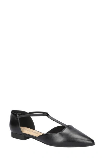 Shop Bella Vita Darby Pointed Toe T-strap Flat In Black