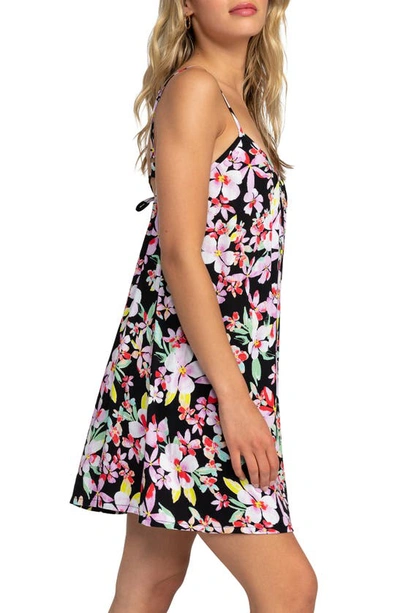 Shop Roxy Summer Adventures Floral Cover-up Sundress In Anthracite New Life