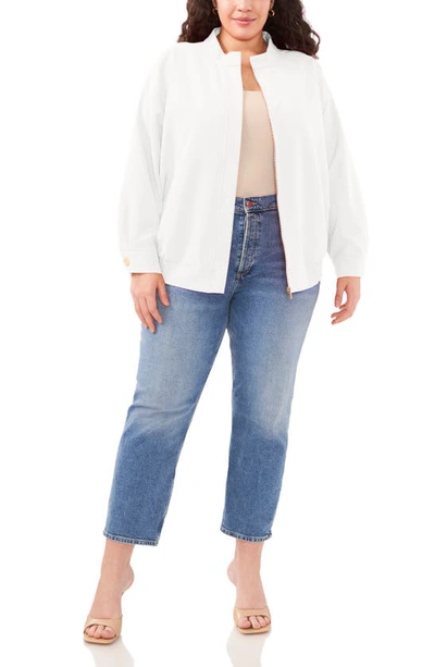 Shop Vince Camuto Oversize Water Repellent Bomber Jacket In New Ivory