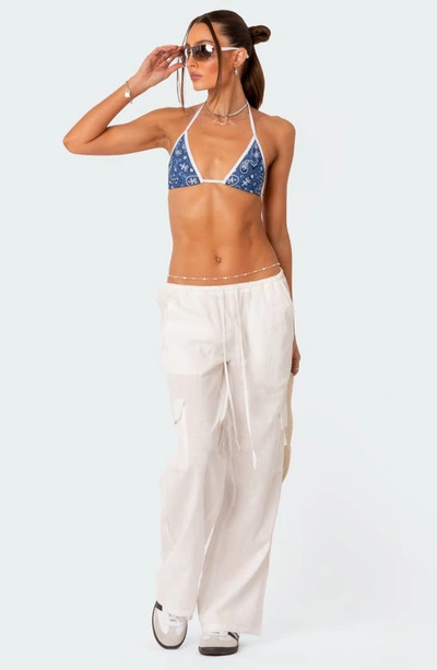 Shop Edikted Lyric Cotton Cover-up Cargo Pants In White