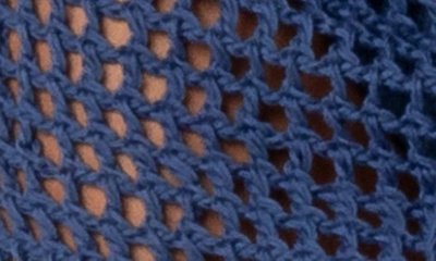 Edikted Theo Sheer Cotton Crochet Cover-up Skirt In Blue