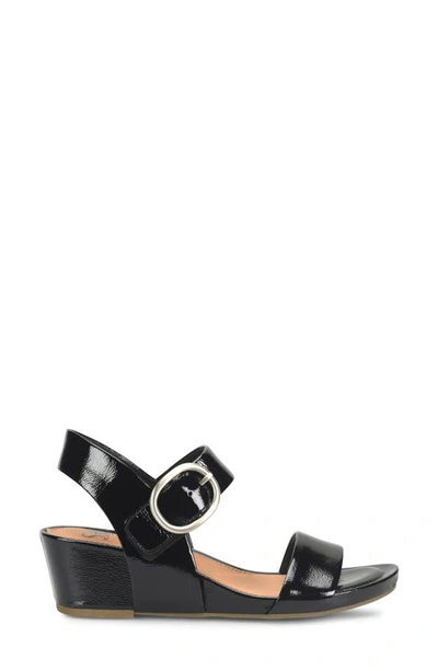 Shop Söfft Vaya Wedge Sandal In Black Patent