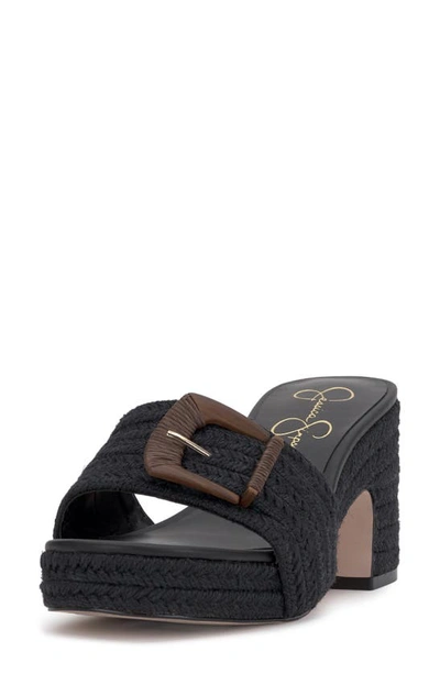 Shop Jessica Simpson Peccio Espadrille Platform Slide Sandal In Black