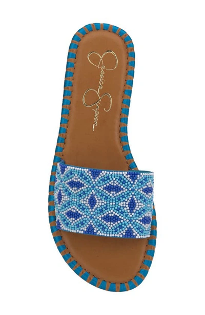 Shop Jessica Simpson Bibiani Slide Sandal In Atlantic Blue
