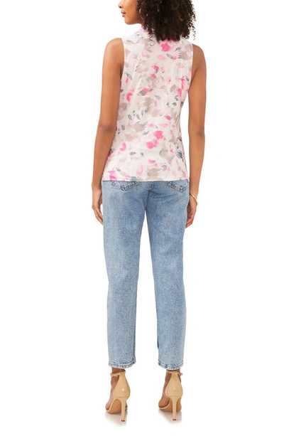 Vince Camuto Floral Mesh Tank In New Ivory