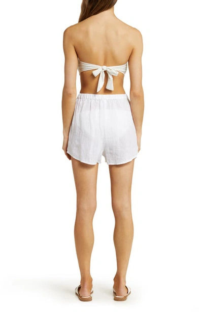 Vitamin A Tallows Linen Cover-up Shorts In Eco Linen White