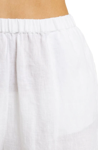 Vitamin A Tallows Linen Cover-up Shorts In Eco Linen White