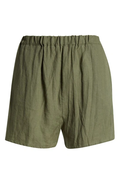 Shop Vitamin A ® Tallows Linen Cover-up Shorts In Agave Eco Linen