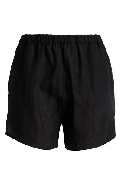 Shop Vitamin A ® Tallows Linen Cover-up Shorts In Eco Linen Black