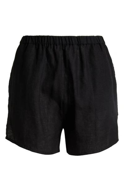 Vitamin A Tallows Linen Cover-up Shorts In Eco Linen Black