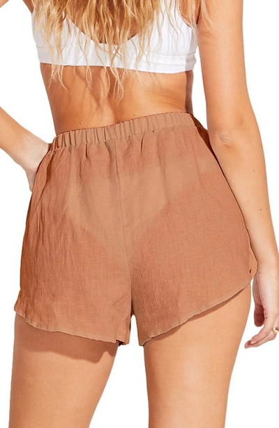 Shop Vitamin A Tallows Linen Cover-up Shorts In Desert Ecolinen