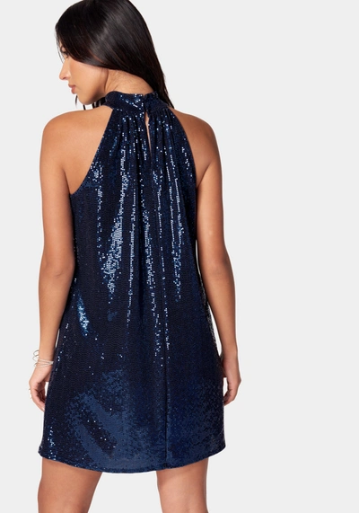 Bebe A Line Disco Dot Dress In Navy