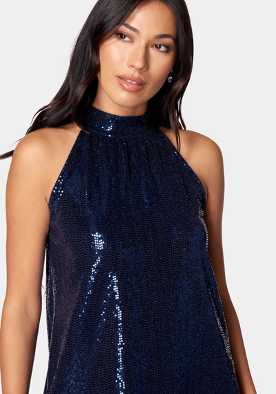 Bebe A Line Disco Dot Dress In Navy