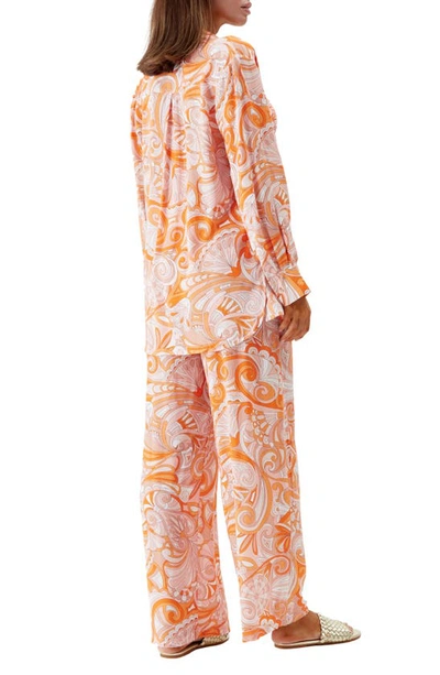 Shop Melissa Odabash Paige Cover-up Shirt In Mirage Orange