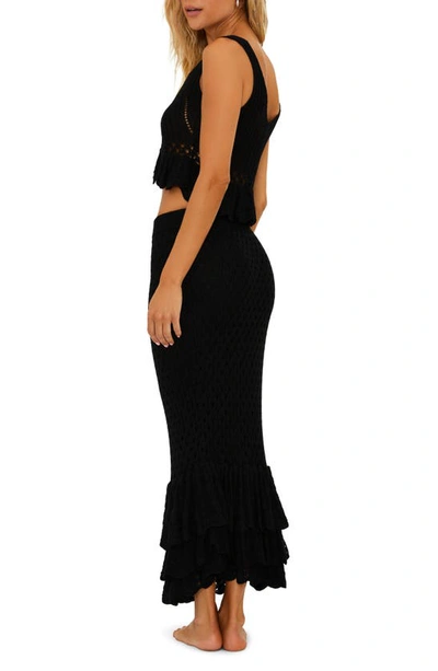 Shop Beach Riot Polly Cover-up Maxi Skirt In Black