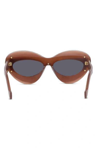 Shop Loewe Double Frame 67mm Oversize Cat Eye Sunglasses In Milky Bordeaux / Smoke