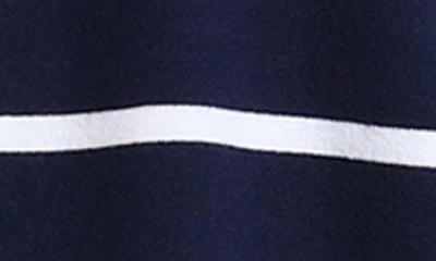 La Blanca Striped Open-collar Sweater In Indigo