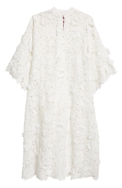 Shop La Vie Style House 3d Floral Lace Maxi Cover-up Caftan In White
