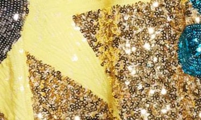 Shop La Vie Style House Sunburst Sequin Cover-up Caftan In Gold Multi