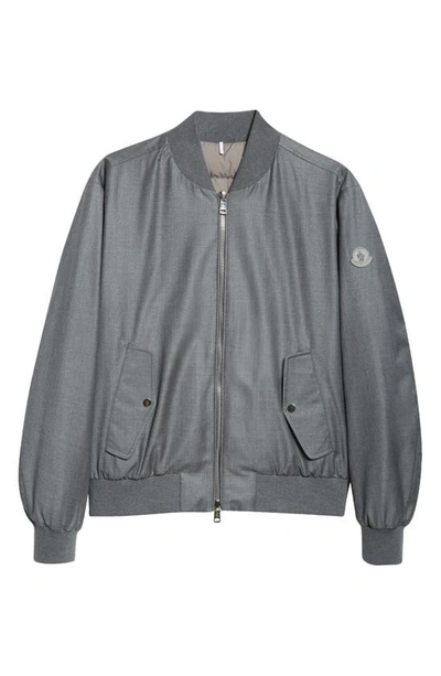 Shop Moncler Aver Down Reversible Jacket In Graphite Gray