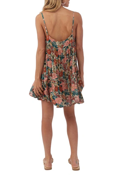 Shop O'neill Rilee Floral Print Cover-up Sundress In Cement