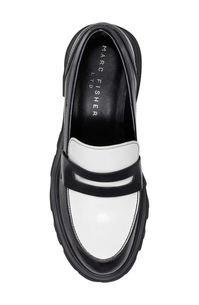 Shop Marc Fisher Ltd Latika Platform Loafer In Black/ White