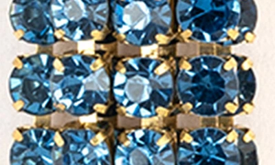 Shop Deepa Gurnani Elisa Crystal Linear Drop Earrings In Blue