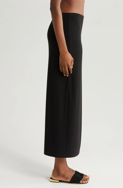 Shop Norma Kamali Marissa Side Slit Midi Cover-up Skirt In Black