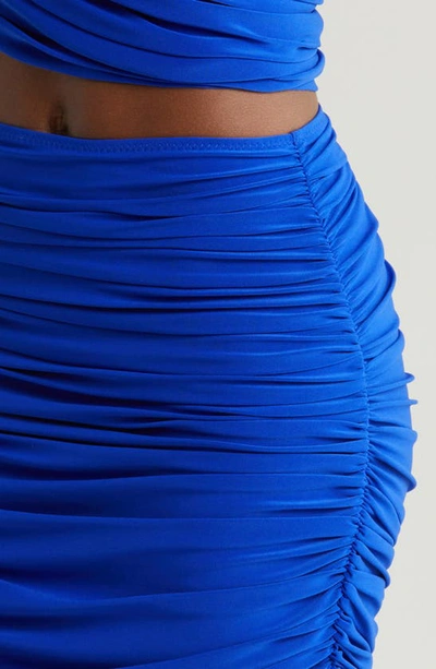 Shop Norma Kamali Shirred Cover-up Skirt In Electric Blue