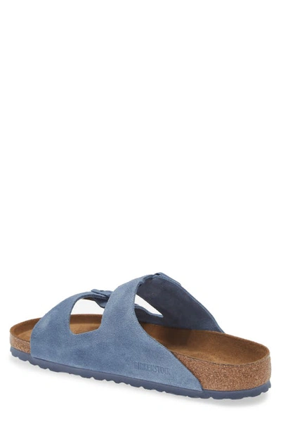 Shop Birkenstock Arizona Soft Slide Sandal In Elemental Blue