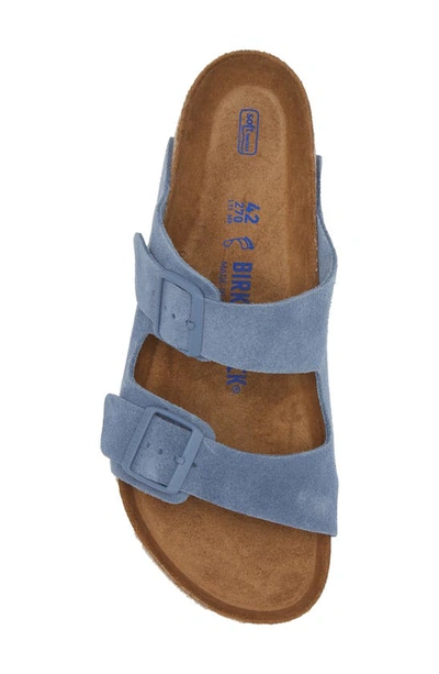 Shop Birkenstock Arizona Soft Slide Sandal In Elemental Blue