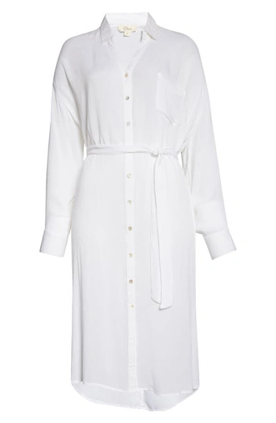 Shop Elan Long Sleeve Shirtdress In White