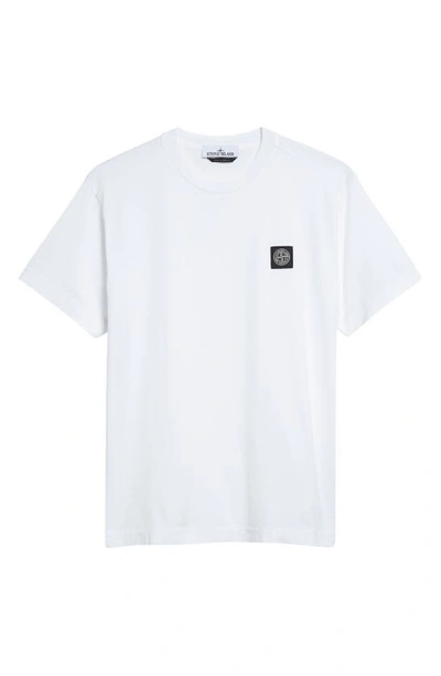 Shop Stone Island Garment Dyed Cotton Jersey T-shirt In White