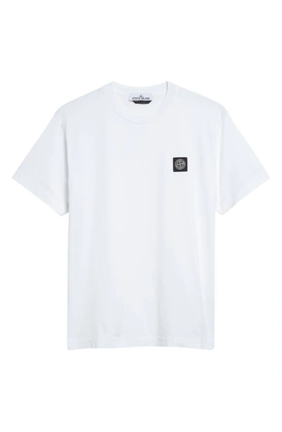Stone Island Relaxed-fit White Cotton T-shirt In White