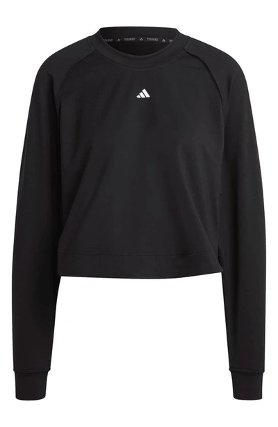 Shop Adidas Originals Cutout French Terry Cover-up Top In Black/ White