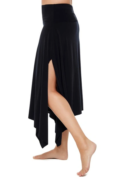 Shop Magicsuit ® Handkerchief Hem Cover-up Midi Skirt In Black