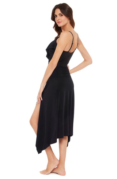 Shop Magicsuit ® Handkerchief Hem Cover-up Midi Skirt In Black