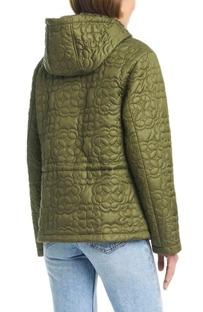 Shop Kate Spade Quilts Hooded Jacket In Spring Olive
