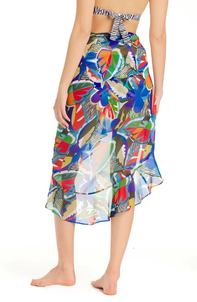 Shop Bleu By Rod Beattie The Mix Chiffon Cover-up Pareo In Black Multi