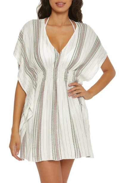 Shop Becca Radiance Woven Cover-up Tunic In Agave/ Paprika Multi