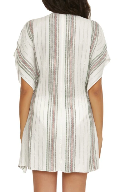 Shop Becca Radiance Woven Cover-up Tunic In Agave/ Paprika Multi