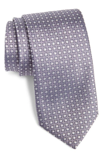 Shop Canali Geometric Silk Tie In Light Purple